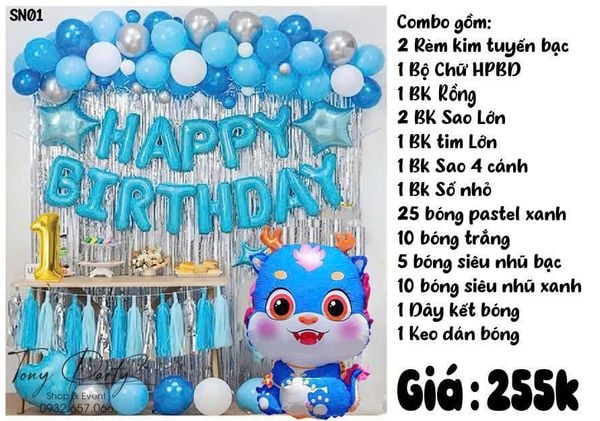  Set Trang Trí Sinh Nhật Rồng SN 01 
