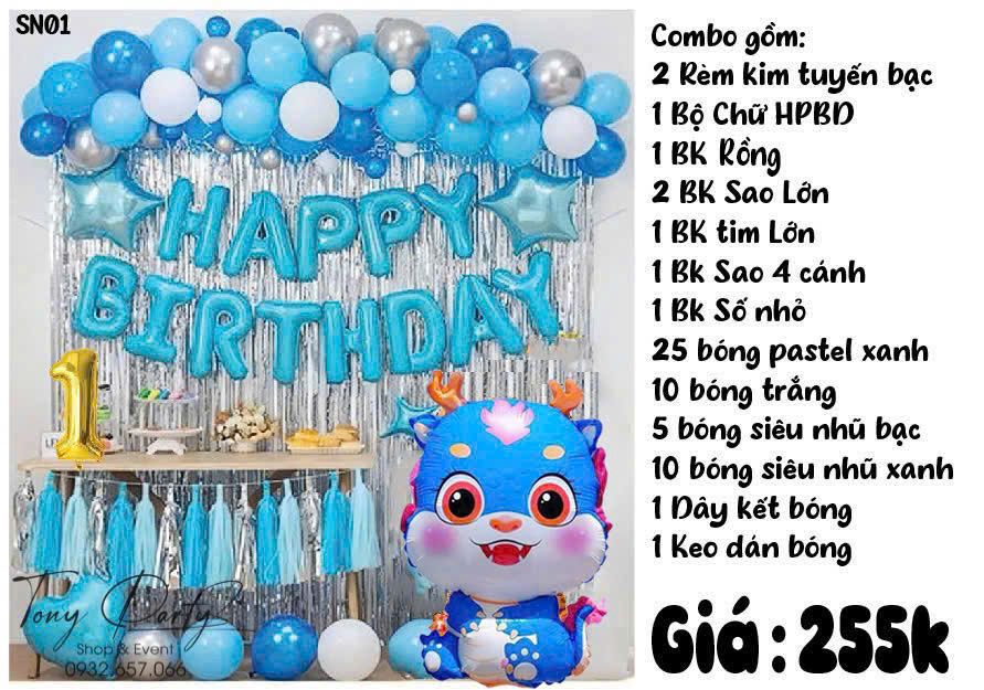  Set Trang Trí Sinh Nhật Rồng SN 01 