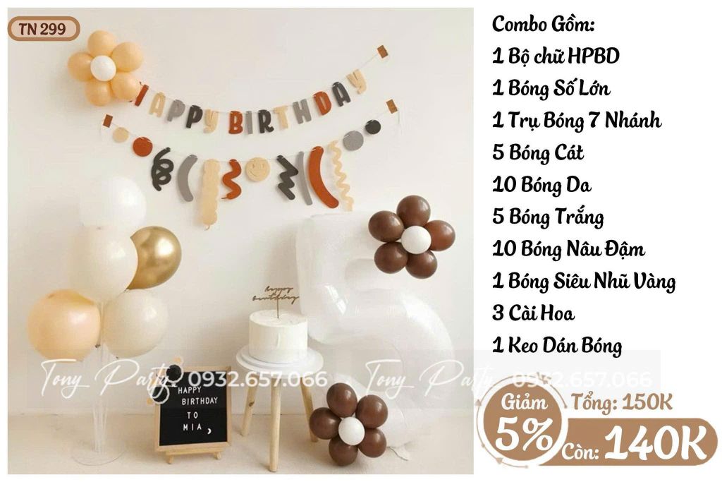  Set Trang Trí Sinh Nhật Bé TN 299 