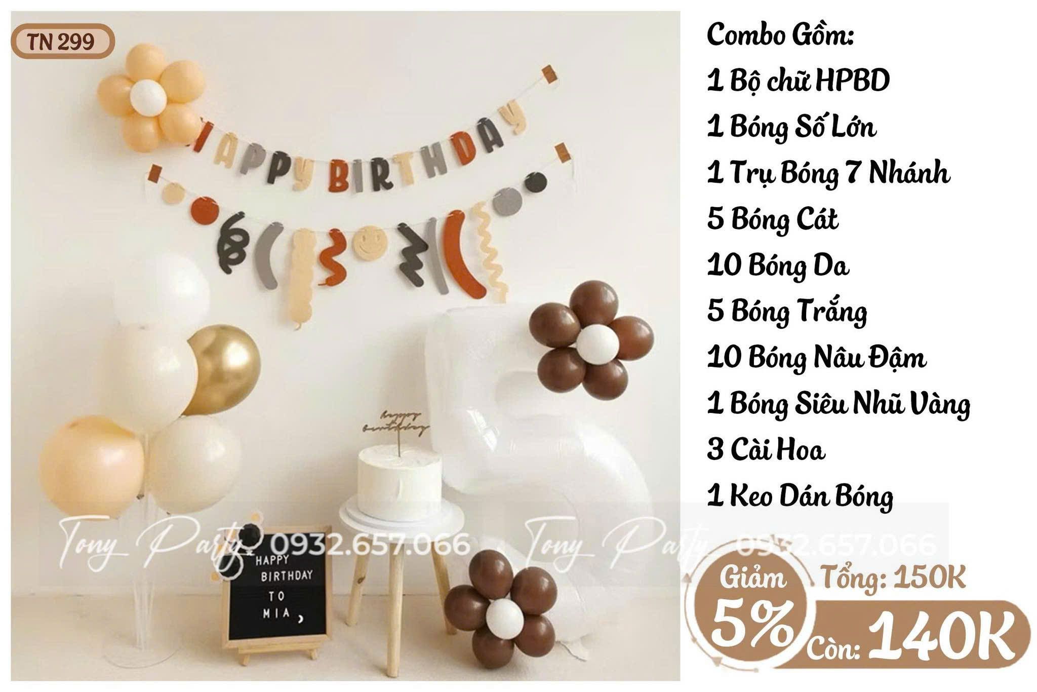  Set Trang Trí Sinh Nhật Bé TN 299 