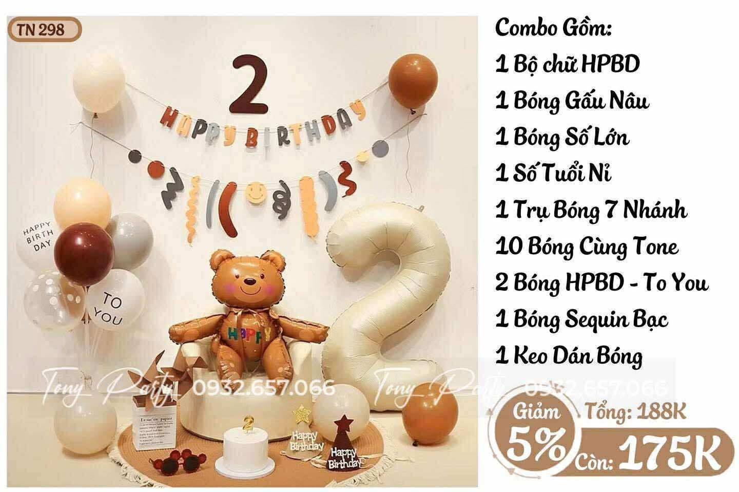  Combo Trang Trí Sinh Nhật TN 298 