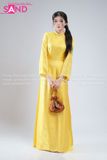  TAC0330 Áo Dài Nữ Gấm Phối Nút - Vàng 