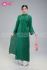  TAC0934 Áo Dài Tằm Óng 2 Tà - Xanh Lá Đậm 
