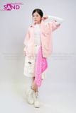  OUTFIT PHỐI SẴN (HAS0501 Áo Sơ Mi Ngắn Tay Pastel Form Rộng Freesize- Màu Hồng phối HST0009 Quần Short Ống Rộng Túi Hộp - Trắng Kem) 