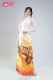  TAC0030 Áo Dài Nữ - Phong Cảnh Cầu Long Biên 