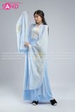  Trang Phục Cổ Trang Hoạ Tiết Thêu Xanh Cổ Tay Nữ - Xanh Dương 