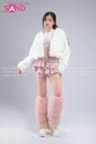  Outfit Phối Sẵn - (HAF0004 Áo Lông Crop Ngắn Trắng phối HAC0009 Áo Croptop Ngắn Tay Phối Móc Khóa Trắng - HVQ0502 Quần Váy Ngắn Xóe 2 Tầng Có Size Hồng) 