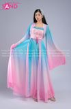  TNQ0809 Váy Múa Cổ Trang (Hóa Trang Hằng Nga) - Xanh Loang Hồng 