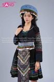  NHM0122 Dân Tộc H’Mong Thêu Tay Nguyên Bản - Đen (kèm mấn) 