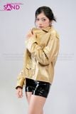  OUTFIT PHỐI SẴN (HAD0303 Áo Khoác Da Vàng Đồng phối HQA0102 Quần Short Da Bóng Ôm Body) 
