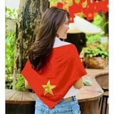  DPK0403 Khăn Cờ Việt Nam - Khăn Quàng Đỏ Ngôi Sao Vàng Nhũ 