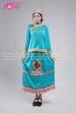  NHO0802 Trang Phục Dân Tộc Hoa Nữ Xanh Nhạt 