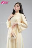  TAC1111 Áo Dài Nữ Cách Tân Hoạ Tiết Thêu Kim Sa - Kem 
