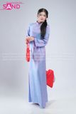  TAC0715 Áo Dài Nữ Gấm Phối Nút - Tím 