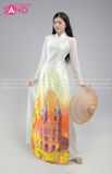  TAC0023 Áo Dài Nữ - Phong Cảnh Nhà Thờ Đức Bà 