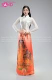  TAC0022 Áo Dài Nữ  Cách Tân - Phong Cảnh Tháp Chàm 