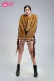 HAF1002 Áo Khoác Lông Crop - Nâu Đậm 