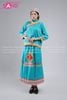  NHO0802 Trang Phục Dân Tộc Hoa Nữ Xanh Nhạt 