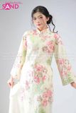  TAC1109 Áo Dài Nữ Cách Tân Hoạ Tiết Thêu Kim Sa  4 Tà - Màu Kem 