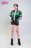  OUTFIT PHỐI SẴN (HAK0902 Áo Khoác Thun Khóa Kéo Croptop Biker - Xanh Lá phối HQA0102 Quần Short Da Bóng Ôm Body) 
