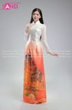  TAC0022 Áo Dài Nữ  Cách Tân - Phong Cảnh Tháp Chàm 