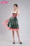  TND0406 Đầm Lễ Hội Bia Đức Nữ Caro Đỏ - Xanh Lá Hoạ Tiết 