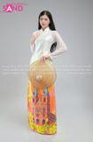  TAC0023 Áo Dài Nữ - Phong Cảnh Nhà Thờ Đức Bà 