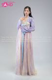  TNQ0702 Hán Phục Ngọc Thuật Hoạ Tiết Voan - Tím Nhạt 