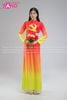  TAA0408 Áo Dài Đỏ Loang Vàng Hoạ Tiết Cờ Đảng Đỏ - Nữ 