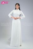  TAA0008  Áo Dài Trắng Nữ 4 Tà Cổ 4 Phân 