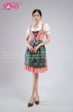 TND0406 Đầm Lễ Hội Bia Đức Nữ Caro Đỏ - Xanh Lá Hoạ Tiết 