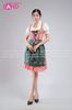  TND0406 Đầm Lễ Hội Bia Đức Nữ Caro Đỏ - Xanh Lá Hoạ Tiết 