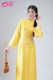  TAC0330 Áo Dài Nữ Gấm Phối Nút - Vàng 