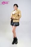  OUTFIT PHỐI SẴN (HAD0303 Áo Khoác Da Vàng Đồng phối HVV0101 Váy Xếp Li 2 Tầng Khoen Màu Đen) 