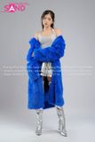  Outfit Phối Sẵn - (HAF0803 Áo Lông Form Dài Xanh Dương phối HAM0201 Áo Croptop Kim Sa Bạc Cổ Chữ U Hở Lưng - HVQ0202 Váy Xếp Li Bạc 2 Tầng Khoen ) 