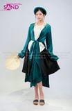  TYD0909 Set Yếm Phối Khoác Xanh Quần Váy Đen (kèm vấn) 