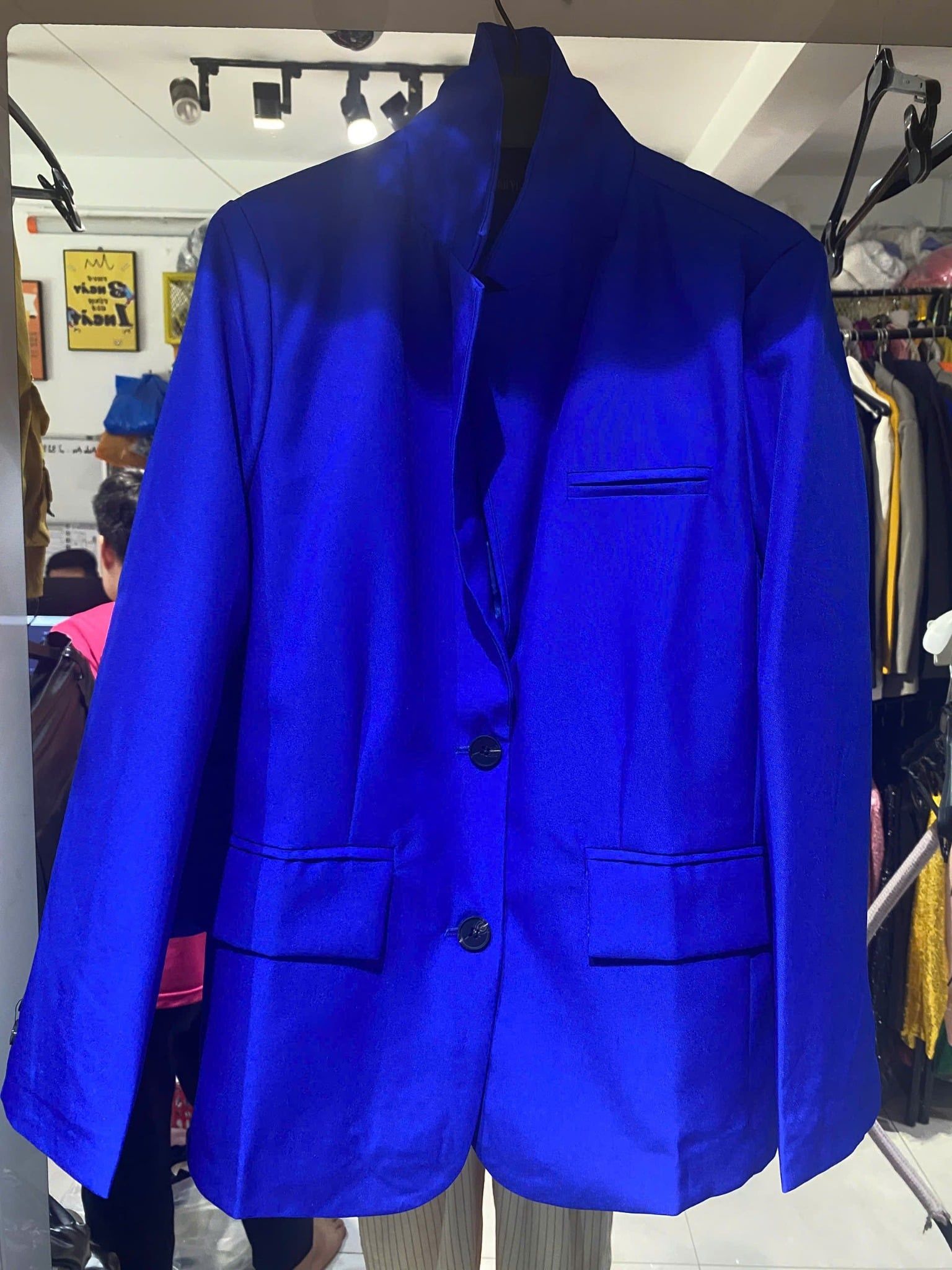  HAV0808 Áo Vest Form Suông Xanh Coban 