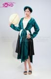  TYD0909 Set Yếm Phối Khoác Xanh Quần Váy Đen (kèm vấn) 
