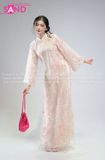  TAC1508 Áo Dài Nữ Cách Tân Hoạ Tiết Thêu Kim Sa Đính Đá 4 Tà - Màu Hồng 