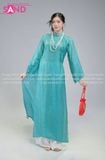  TAC0826 Áo Dài Tằm Óng 2 Tà - Xanh Da Trời 