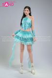  HBH0901 Set Áo Ống Váy Ánh Kim Tua Rua Xanh Mint 