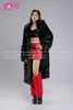  Outfit Phối Sẵn - (HAF0104 Áo Lông Form Dài Đen phối HAQ0101 Áo Quây 2 Dây Da Bóng Đen - HVV0402 Váy Da Xếp Li Ngắn Đỏ Đô) 