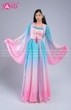  TNQ0809 Váy Múa Cổ Trang (Hóa Trang Hằng Nga) - Xanh Loang Hồng 