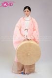  TCL0502 Áo Đối Khâm Vải Sa Hàn Hồng Nhạt In Nhũ 