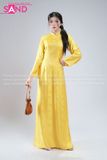  TAC0330 Áo Dài Nữ Gấm Phối Nút - Vàng 