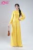  TAC0330 Áo Dài Nữ Gấm Phối Nút - Vàng 