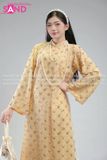  TAC1112 Áo Dài Nữ Cách Tân Hoạ Tiết Thêu Kim Sa 4 Tà - Kem 