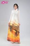  TAC0030 Áo Dài Nữ - Phong Cảnh Cầu Long Biên 