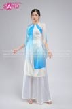  TAC0816 Áo Dài Cách Tân Táp Voan Tay Lơi Nữ - Xanh Trắng 