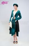  TYD0909 Set Yếm Phối Khoác Xanh Quần Váy Đen (kèm vấn) 